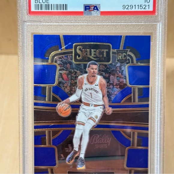 2023-24 Select Victor Wembanyama Concourse Blue Prizm Rookie RC #87 PSA 10-Read - Picture 3 of 10